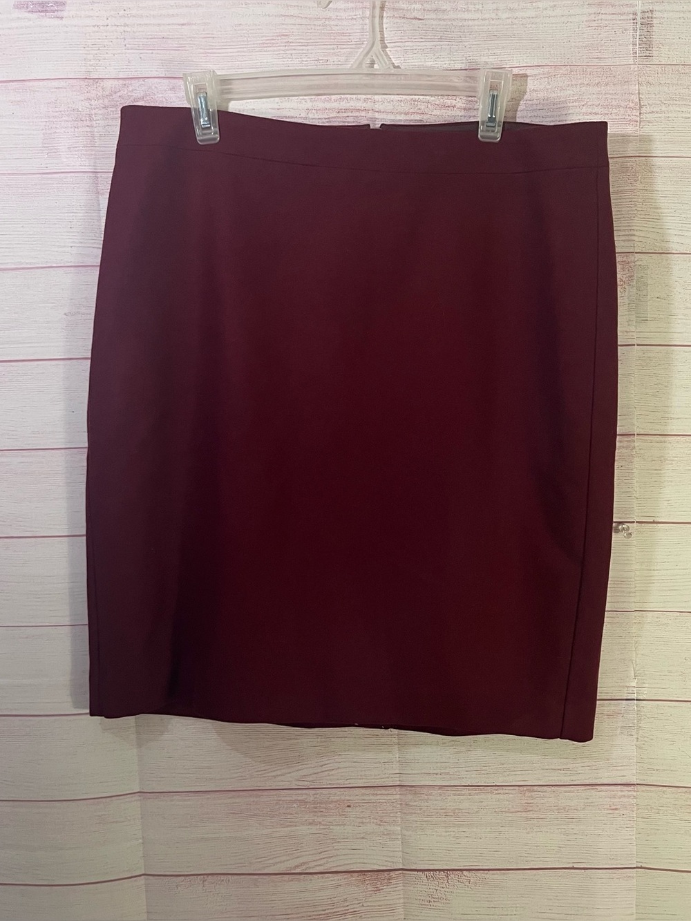 J.Crew Wool Blend Wine Color Pencil Skirt Size 14